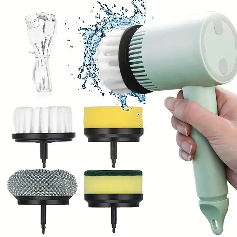 Electric Cleaning Brush 3-in-1 Handheld Kitchen Cleaner Cordless Spin Scrubber
