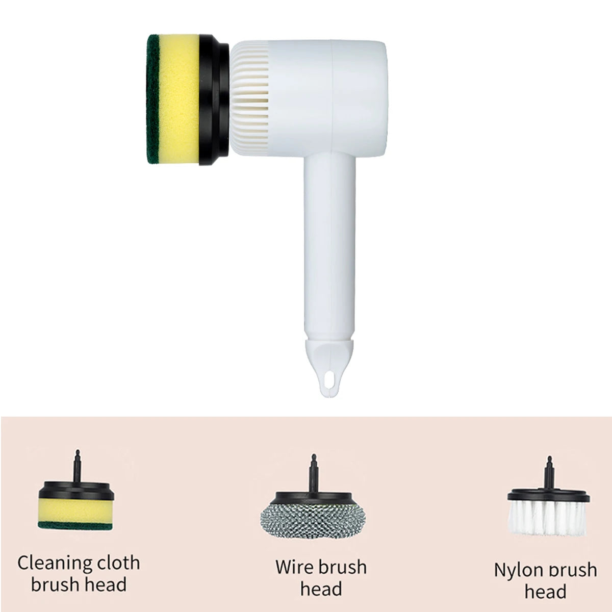 Electric Cleaning Brush 3-in-1 Handheld Kitchen Cleaner Cordless Spin Scrubber