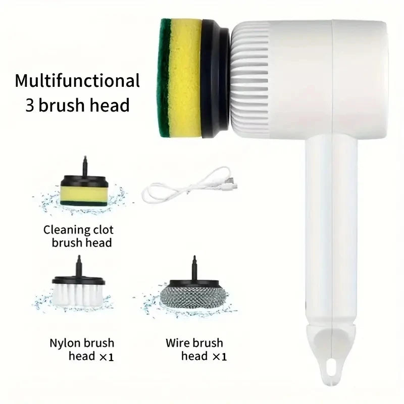 Electric Cleaning Brush 3-in-1 Handheld Kitchen Cleaner Cordless Spin Scrubber