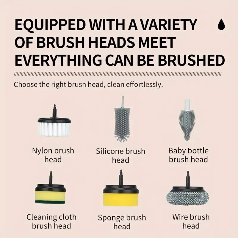 Electric Cleaning Brush 3-in-1 Handheld Kitchen Cleaner Cordless Spin Scrubber